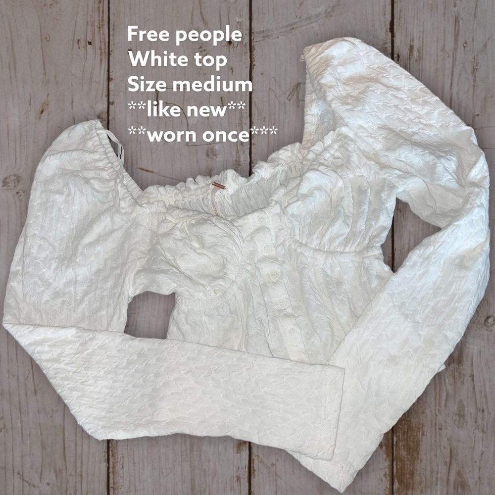 Free people white top. Size medium